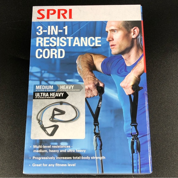 SPRI 3-in-1 Resistance Tube Kit Include 3 Levels of Resistance Exercise Band Kit - Picture 2 of 6